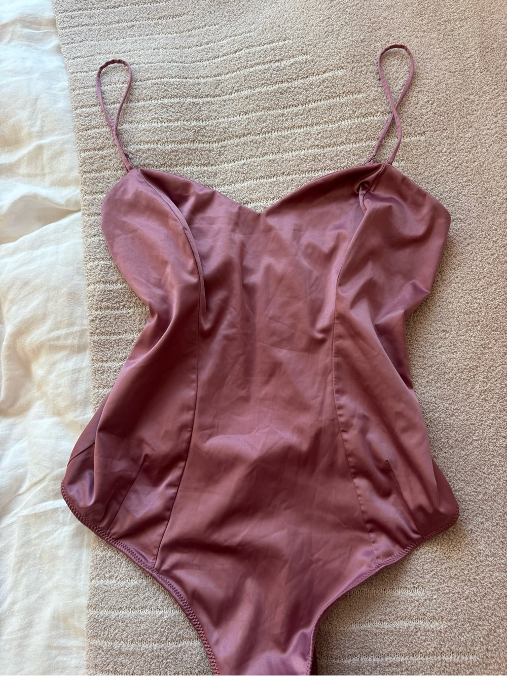 Free People Silk Bodysuit - Dusty Rose